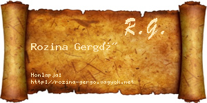 Rozina Gergő névjegykártya